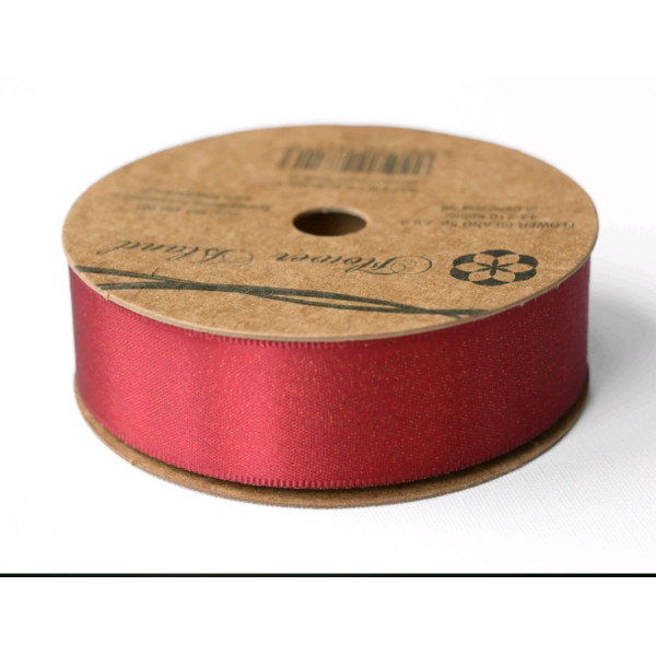 Wstążka satynowa metalik burgundy gold 2,5 cm