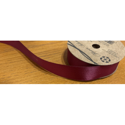 Wstążka satynowa metalik burgundy gold 2,5 cm