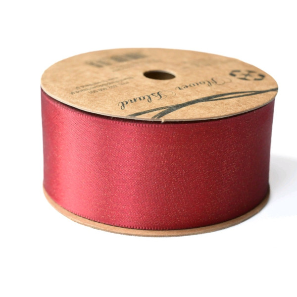 Wstążka satynowa metalik Burgundy Gold 3,8 cm