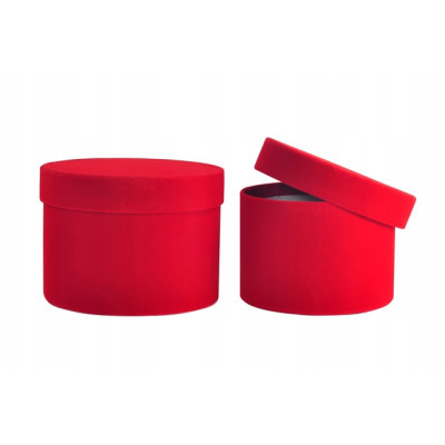 FLOWER BOX WELUR RÓŻOWE BURGUNDY Komplet 2 szt.