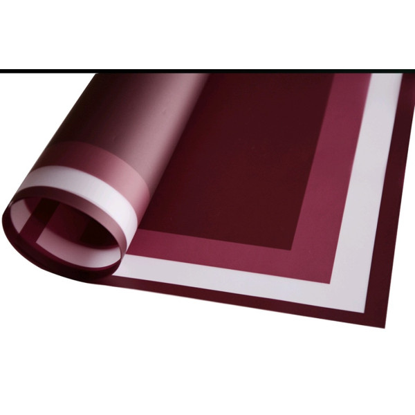 Folia Florystyczna w Arkuszach Mrożona 58 X 58 cm 20 sztuk DK.BURGUNDY