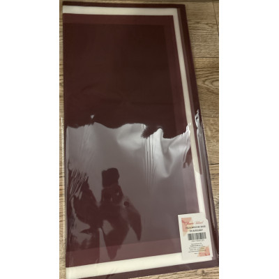 Folia Florystyczna w Arkuszach Mrożona 58 X 58 cm 20 sztuk DK.BURGUNDY