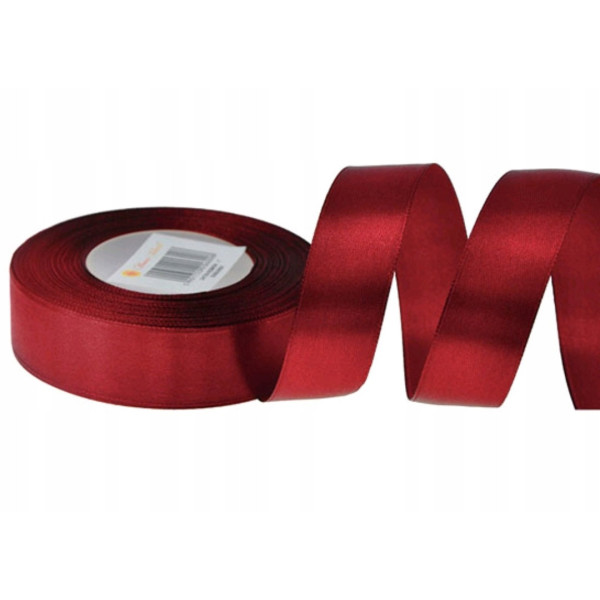 Taśma satynowa 32 m x 2,5 cm BURGUNDY
