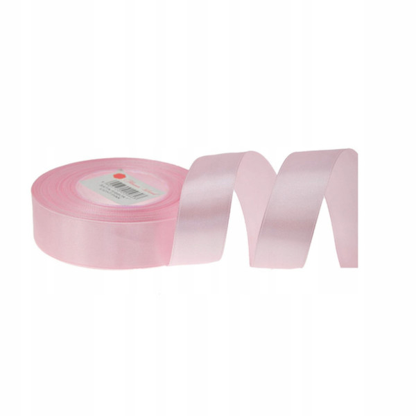 Taśma satynowa 32 m x 2,5 cm BABY PINK