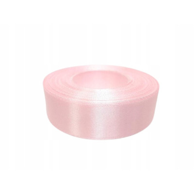Taśma satynowa 32 m x 2,5 cm BABY PINK