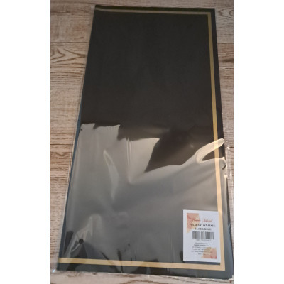 Folia Florystyczna w Arkuszach 58 X 58 cm 20 sztuk BLACK/GOLD
