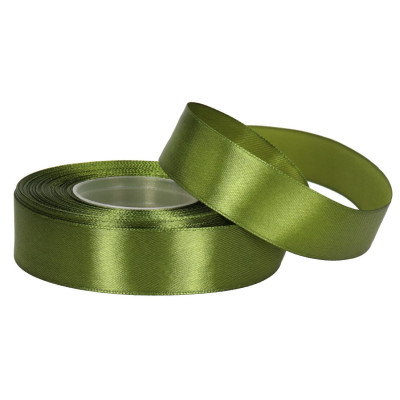 Taśma satynowa 32 m x 2,5 cm DARKOLGREEN