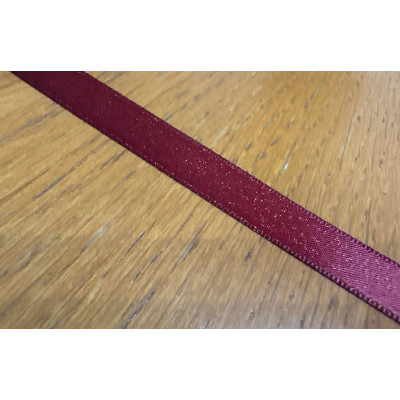 Wstążka satynowa metalik burgundy gold 1,2 cm
