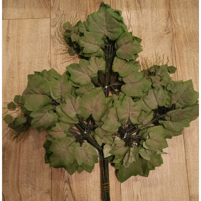 Liście winogrona omszałe gałązka, 64 cm, 12 szt.