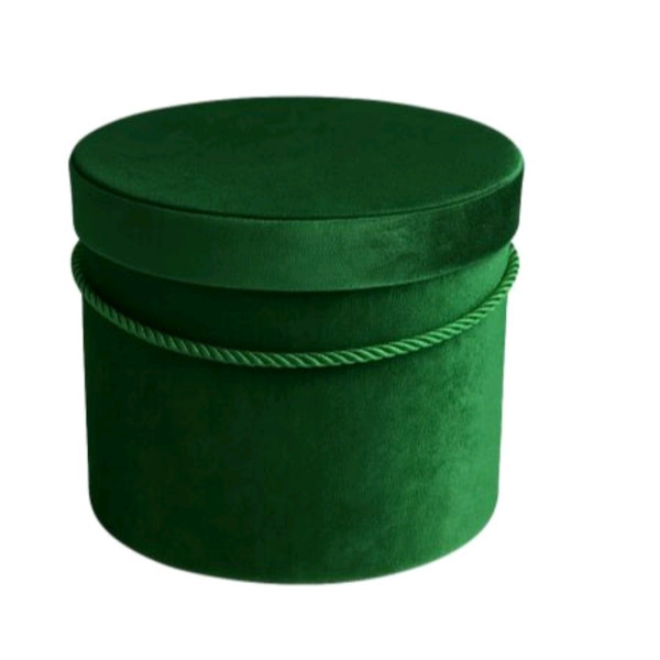 Flower box welurowy 12,7x12,2 DK GREEN
