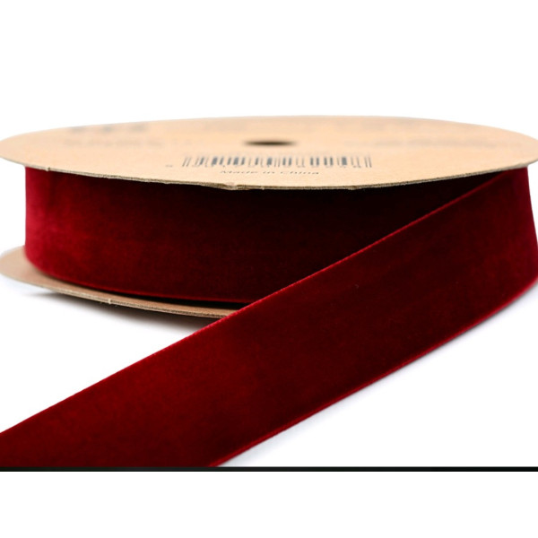 Wstążka welurowa 2,5 cm x 9 m BORDO