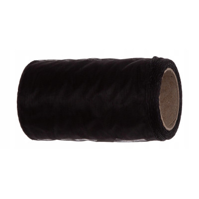 Organza obszywana, gładka BLACK 12 cm