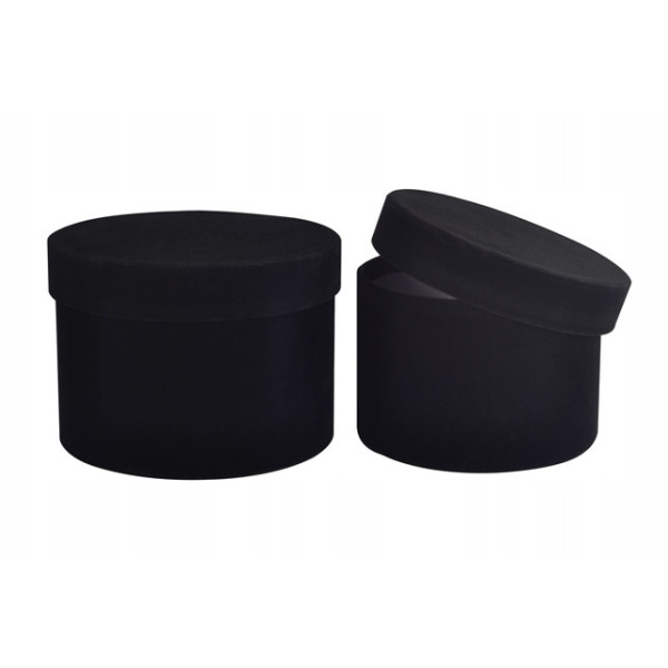 FLOWER BOX WELUR  Czarny Komplet 2 szt.