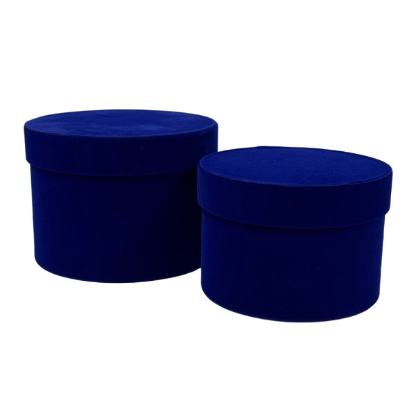 FLOWER BOX WELUR  Komplet 2 szt. Royal blue