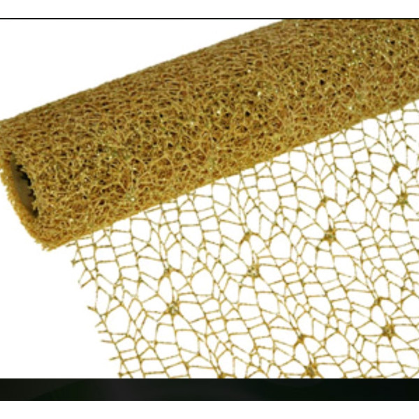Siatka Florystyczna Brokacona do Kwiatów Florystyka Mesh 50cm 4,5m Gold