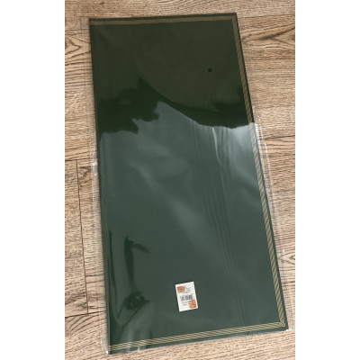 Folia Florystyczna w Arkuszach 58 X 58 cm 20 sztuk DK GREEN/GOLD