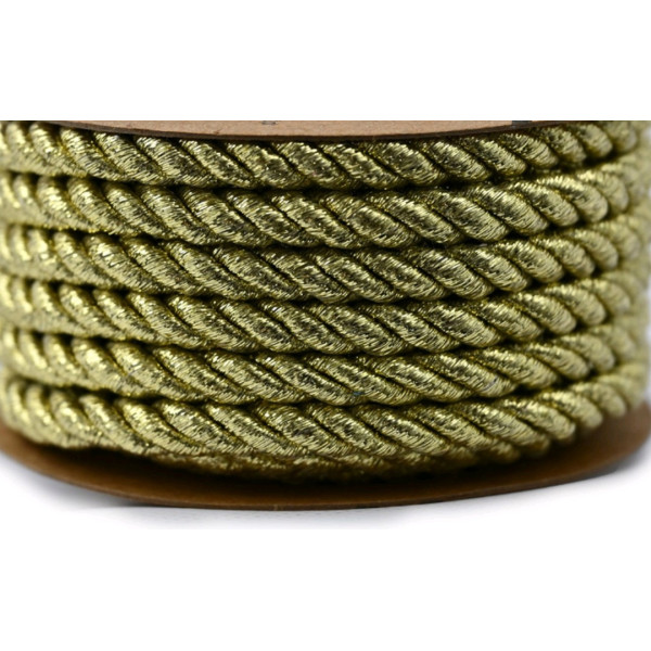 Dekoracyjny Sznurek skręcany 7mm 4,5m GOLD