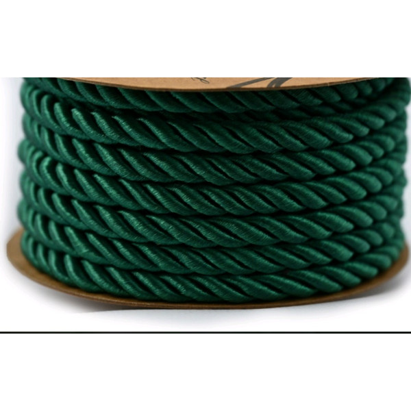 Dekoracyjny Sznurek skręcany 7mm x 4,5m Bottle Green