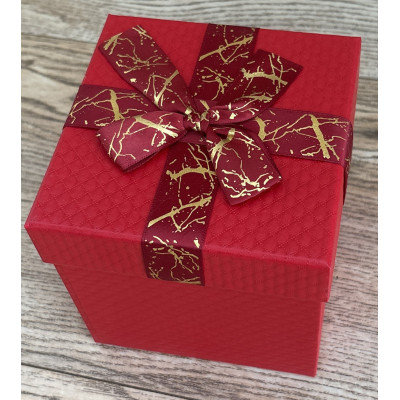 FLOWER BOX KWADRAT 13X12,5 CM CZERWONY