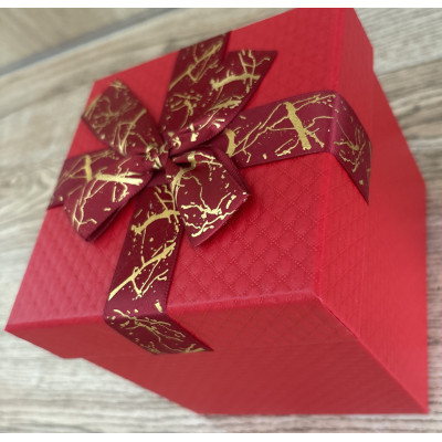 FLOWER BOX KWADRAT 13X12,5 CM CZERWONY