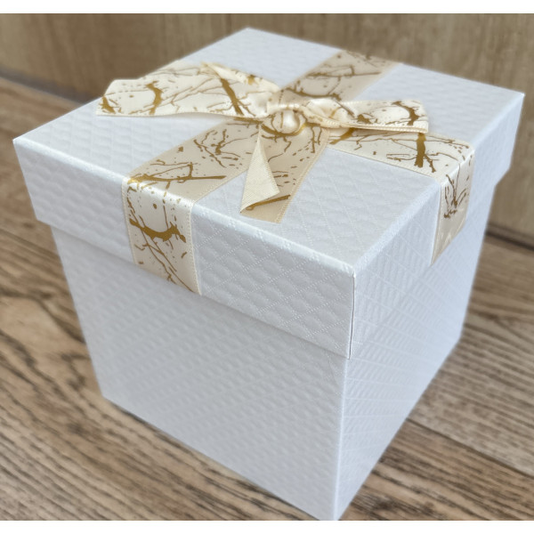 FLOWER BOX KWADRAT 13X12,5 CM BIAŁY