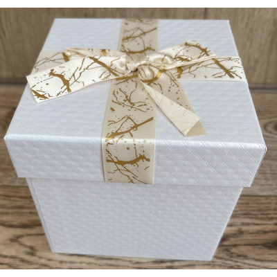 FLOWER BOX KWADRAT 13X12,5 CM BIAŁY