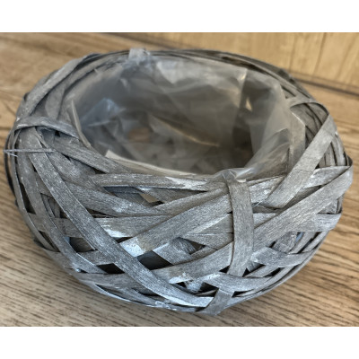 Osłonka 20 cm wiklina Szara
