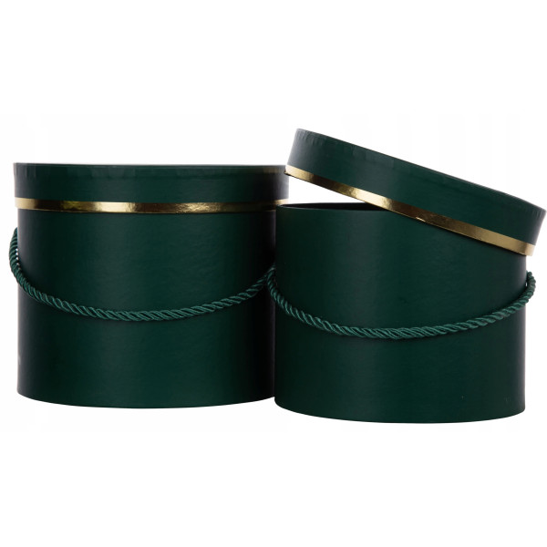 FLOWER BOX DK. GREEN/GOLD KOMPLET 2 SZT.
