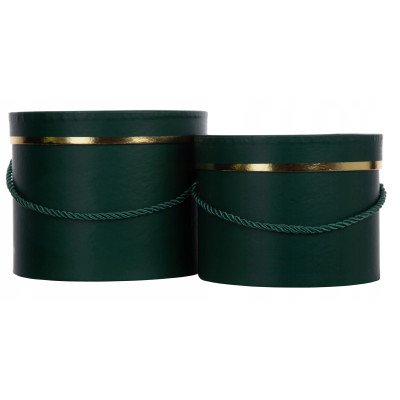 FLOWER BOX DK. GREEN/GOLD KOMPLET 2 SZT.