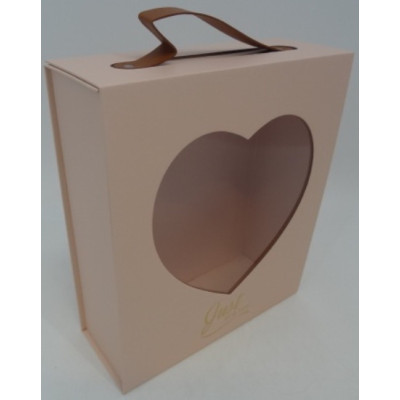 Flower box pudełko z przeźroczystą szybką/z okienkiem serce 25x10cm 29cm