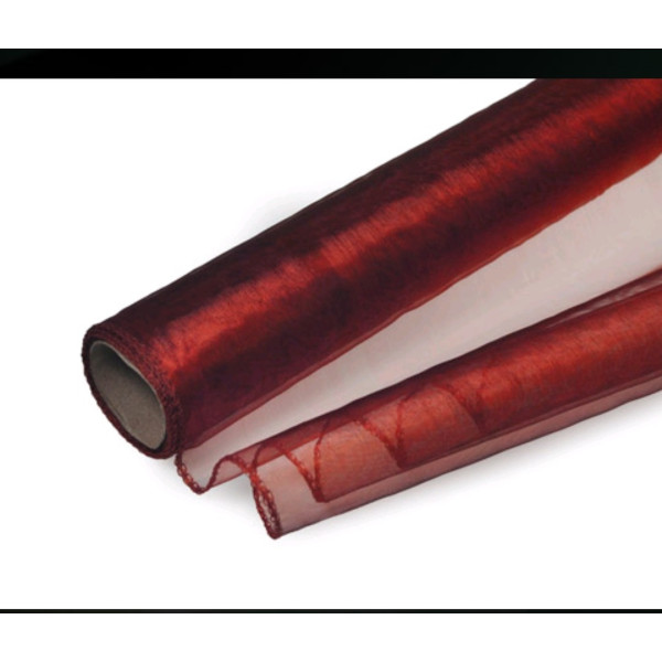 Organza Organtyna Tiul 40cm/9y Ślub Wesele BORDO