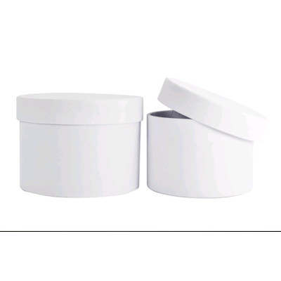 FLOWER BOX WELUR BIAŁE  KOMPLET 2 szt.