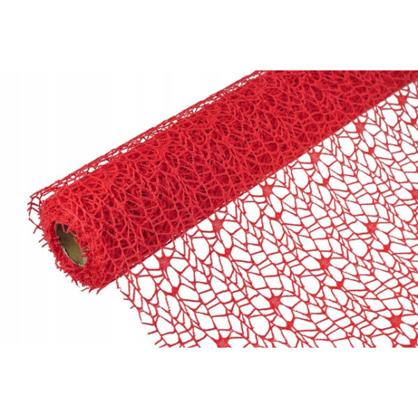 Siatka koronka 48x5y CZERWONY