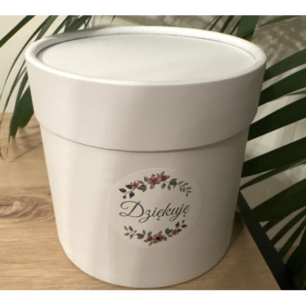 Flower box pudełko na kwiaty 12cmX12 cm napis dziękuję