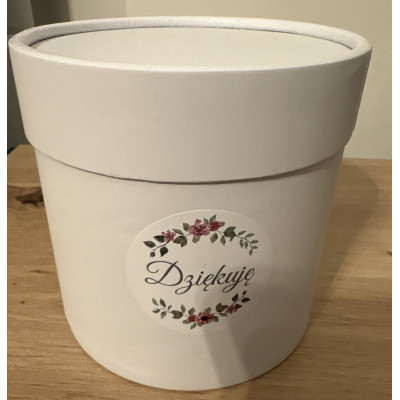Flower box pudełko na kwiaty 12cmX12 cm napis dziękuję