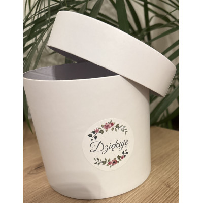 Flower box pudełko na kwiaty 12cmX12 cm napis dziękuję
