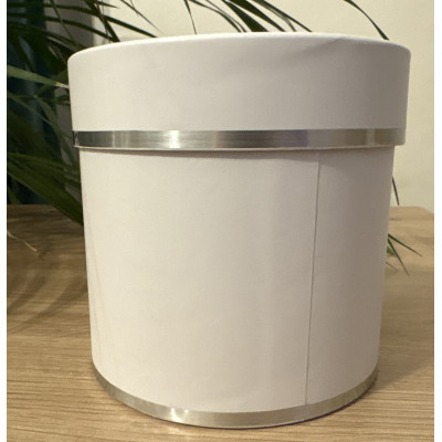 FLOWER BOX PUDEŁKO NA KWIATY PREZENT BIAŁY PASEK SILVER