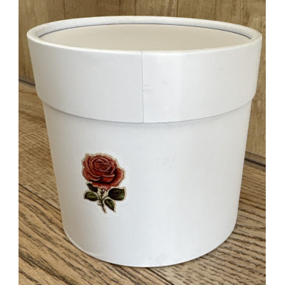 FLOWER BOX PUDEŁKO NA KWIATY PREZENT BIAŁY RÓŻA 12 cm