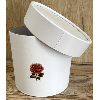 FLOWER BOX PUDEŁKO NA KWIATY PREZENT BIAŁY RÓŻA 12 cm