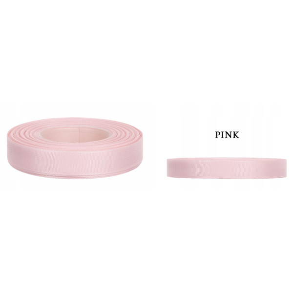 Taśma rypsowa 2,5 m x 2,5 cm baby pink