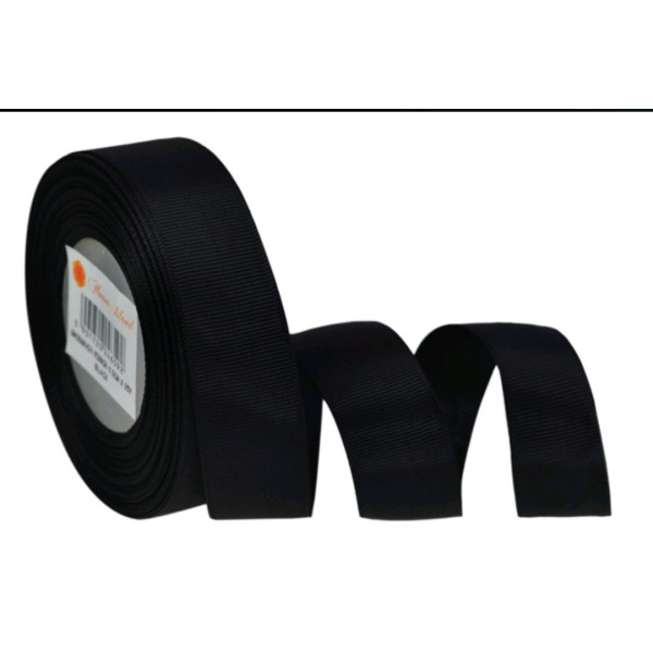 Taśma rypsowa 2,5 m x 2,5 cm  Czarny