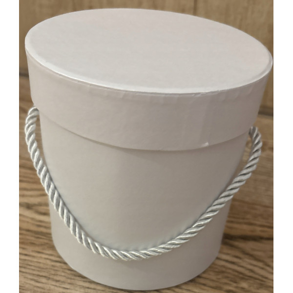 FLOWER BOX na kwiaty białe papierowe z pokrywką 12x12 cm