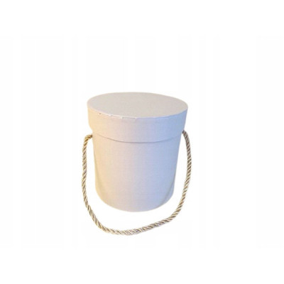 FLOWER BOX na kwiaty KREMOWE papierowe z pokrywką 12x12 cm