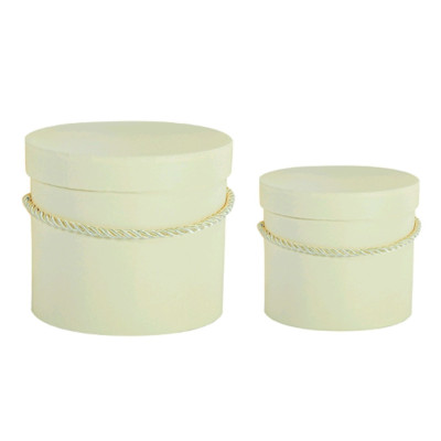 2X FLOWER BOX PUDEŁKO NA KWIATY ECRU