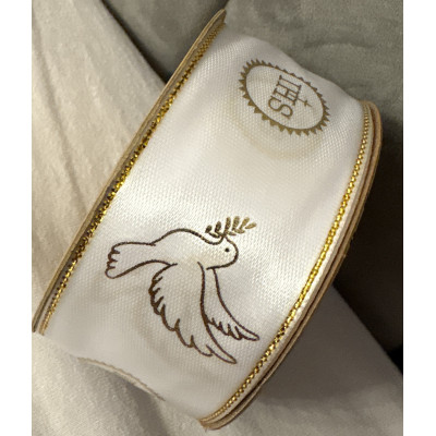 Wstążka tasiemka Satynowa Pierwsza Komunia Święta 3,8 cm 20Y